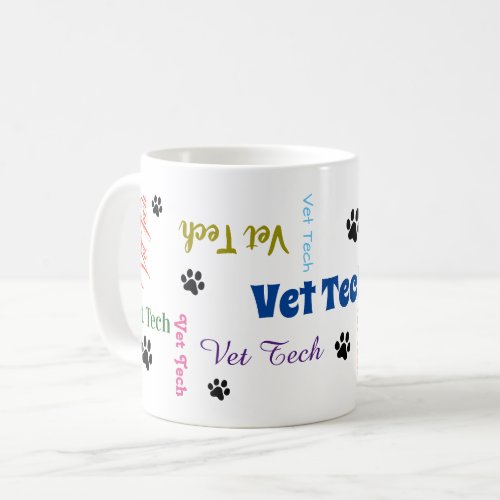 vet tech paper plate coffee mug