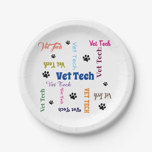 vet tech paper plates