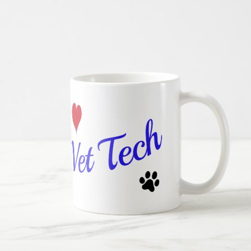 Vet Tech _ Paw prints on my heart Coffee Mug