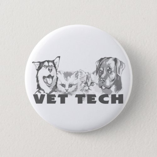 Vet Tech Pinback Button