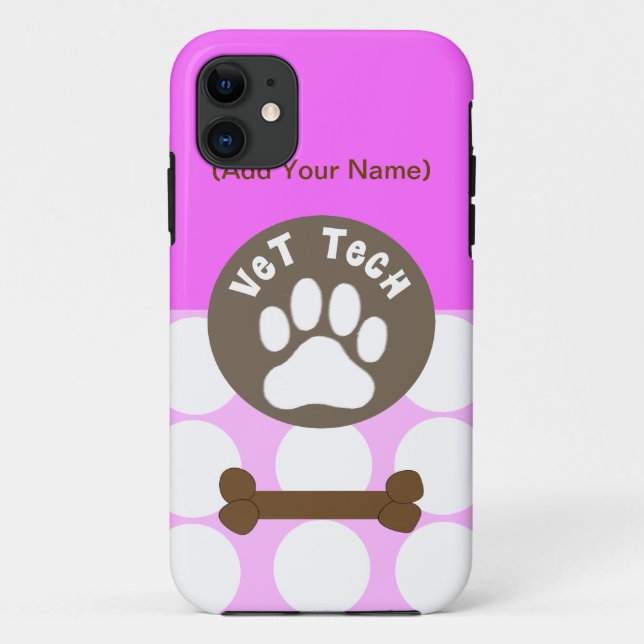 Vet Tech PInk Polka Dot iPhone 5 Case (Back)