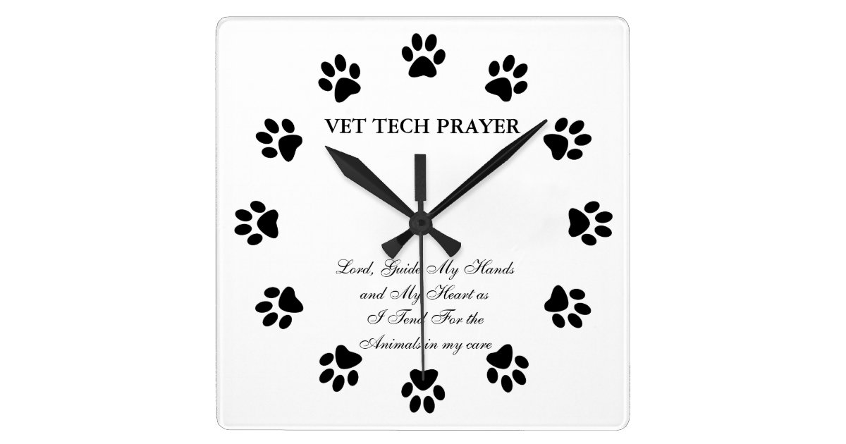 Vet Tech Prayer Wall Clock Zazzle