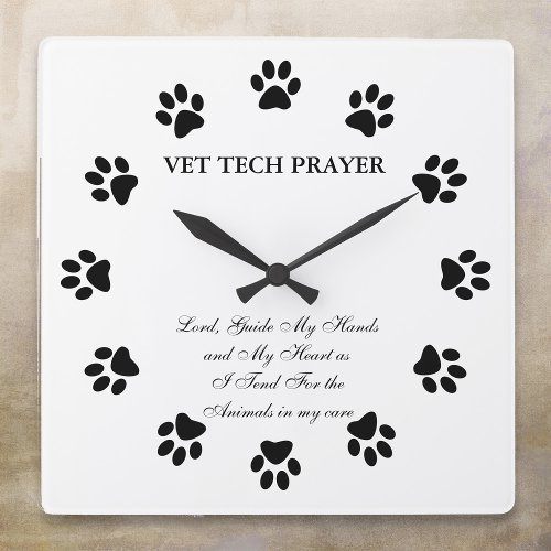 Vet Tech Prayer Wall Clock
