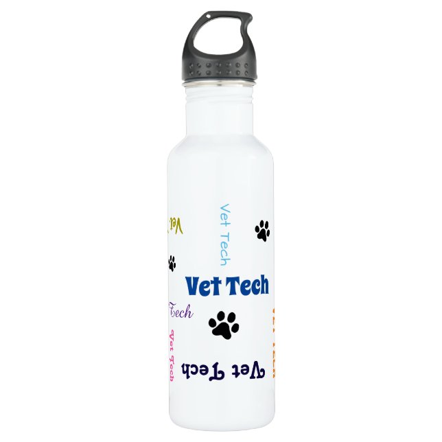 Vet Tech  Stainless Steel Water Bottle (Front)