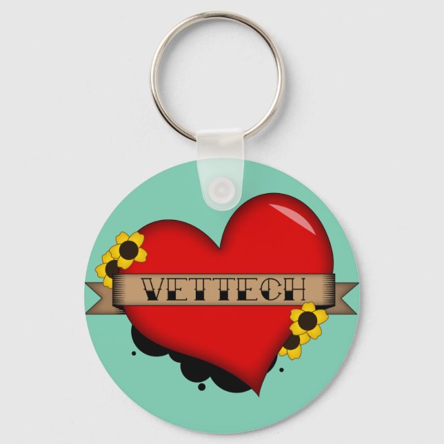 VET TECH TATTOO DESIGN KEYCHAIN (Front)