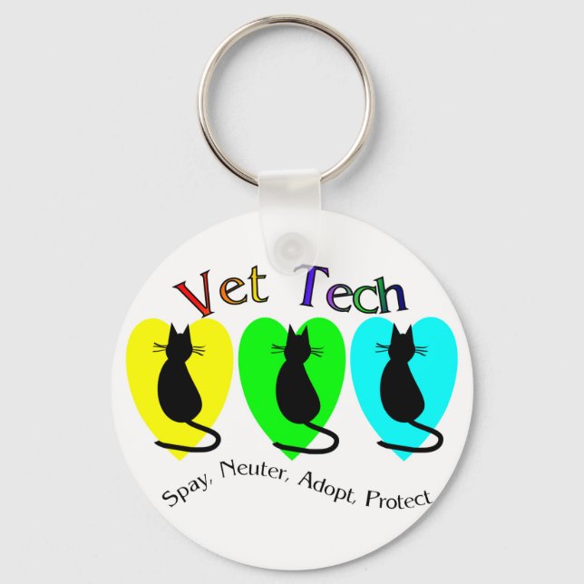Vet Tech , Unique Gifts for Veterinary Staff Keychain (Front)