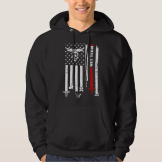 Vet Tech Usa Flag Pets Veterinarian Technician Hoodie