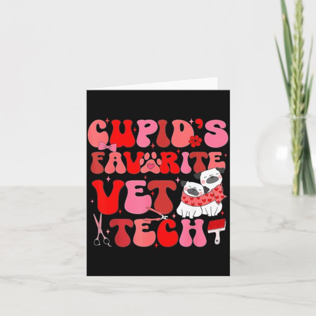 Vet Tech Valentines Day Veterinary Vet Student Vet Card (Front)