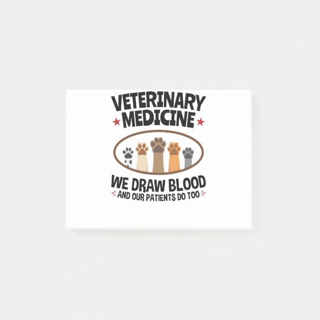 Vet Tech Veterinarian Funny Draw Blood Quote Post-it Notes (Front)