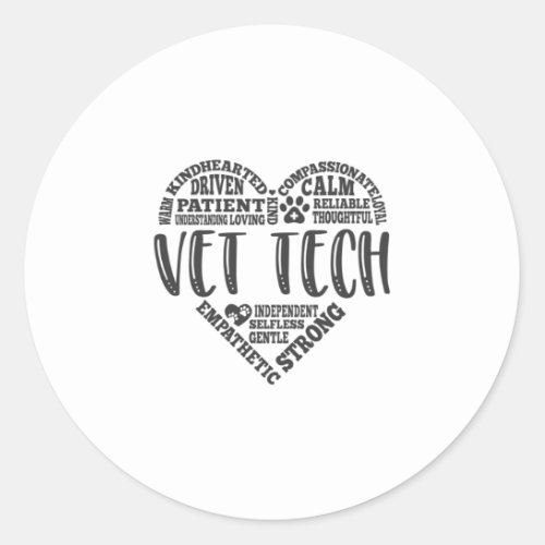 Vet tech veterinarian tech vet technician classic round sticker