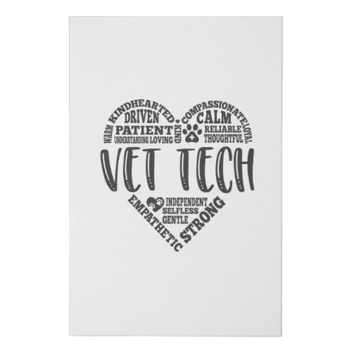 Vet tech veterinarian tech vet technician faux canvas print