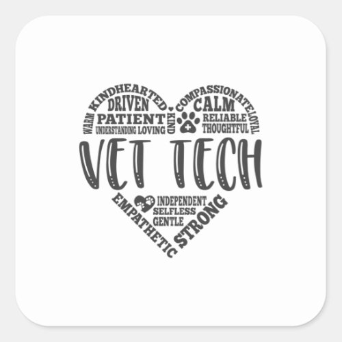 Vet tech veterinarian tech vet technician square sticker