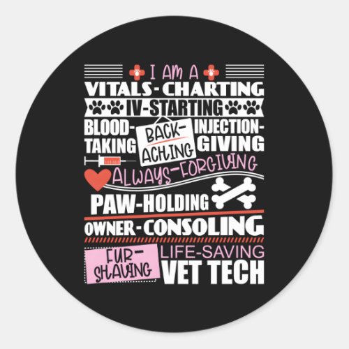 Vet Tech Veterinarian Veterinary School Graduate Classic Round Sticker
