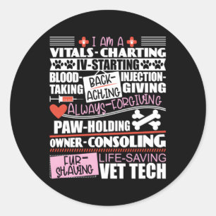 Vet Tech Veterinarian Veterinary School Graduate Classic Round Sticker