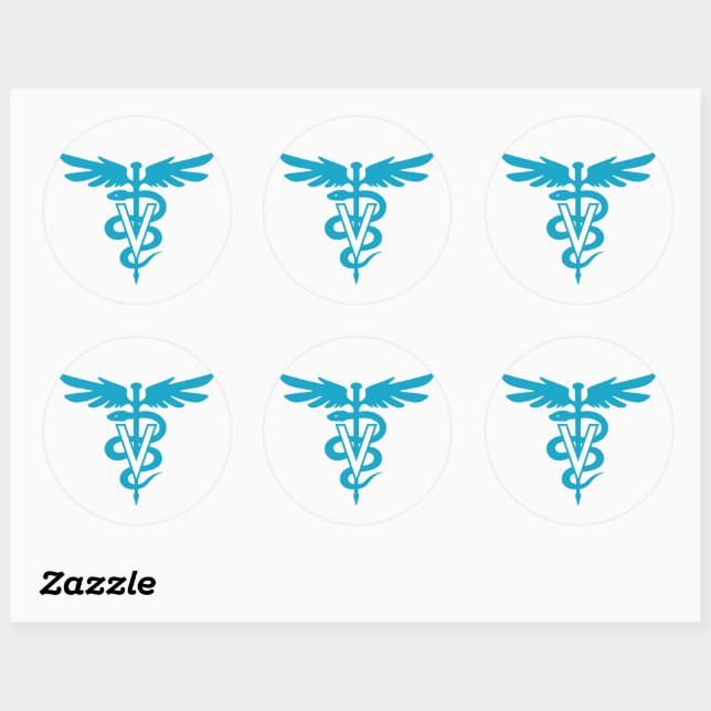 Vet Tech - Veterinary Symbol Classic Round Sticker | Zazzle