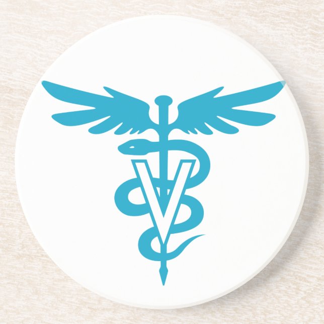 Vet Tech - Veterinary Symbol Sandstone Coaster (Front)