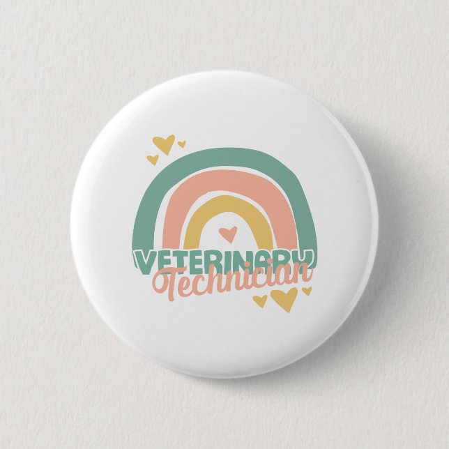 Vet Tech veterinary technician Button (Front)