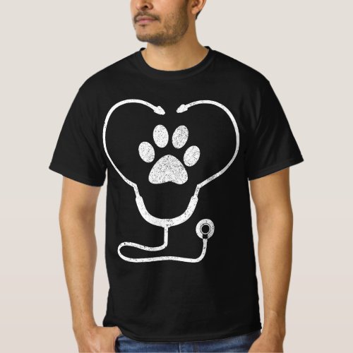 Vet Tech _ Veterinary Technician Paw Cat Dog Rescu T_Shirt