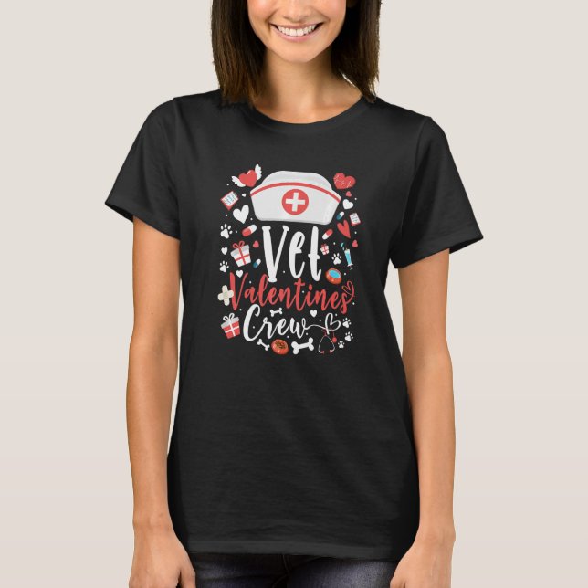 Vet Valentine's Nurse Crew Tee Pet Lovers Veterina (Front)