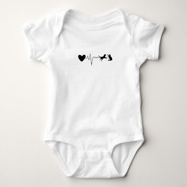 Vet Veterinarian Heartbeat Pulse Baby Bodysuit (Front)