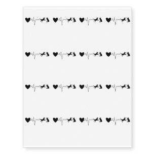 Vet Veterinarian Heartbeat Pulse Temporary Tattoos
