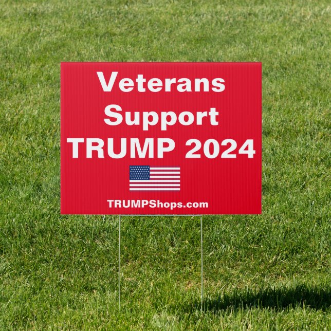 Vetarans Support TRUMP 2024 Red Yard Sign (Insitu)