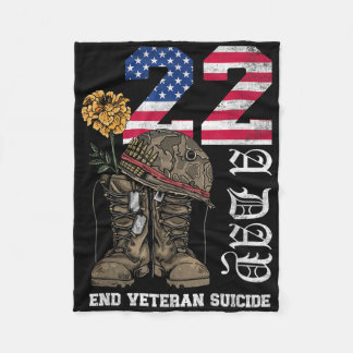 Veteran 22 A Day Take Their Lives End Veteran Suic Fleece Blanket