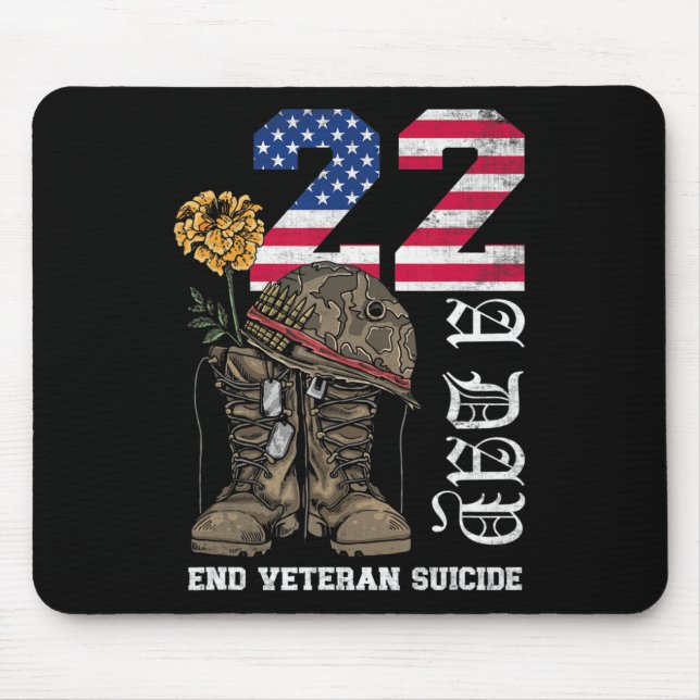 Veteran 22 A Day Take Their Lives End Veteran Suic Mouse Pad (Front)