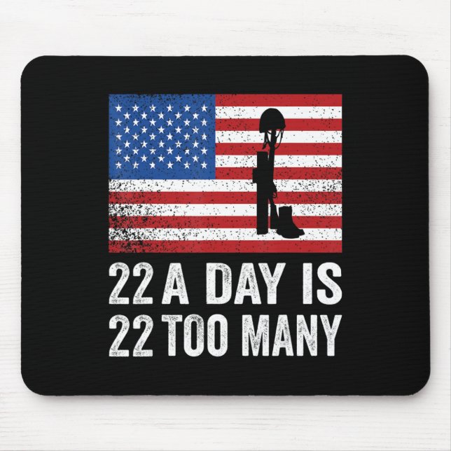 Veteran 22 Day Suicide Awareness PTSD Veteran Live Mouse Pad (Front)