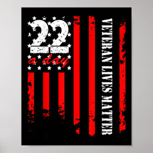 Veteran 22 Day Veteran Lives Suicide Awareness Pts Poster