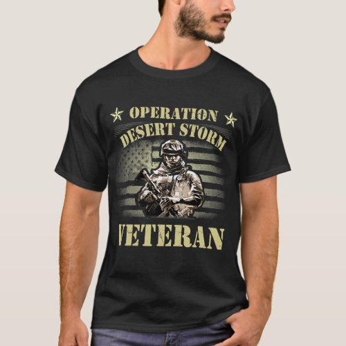 Veteran 365 veteran operation desert storm US Flag T_Shirt