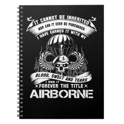 Veteran airborne infantry mom airborne jump wings  notebook