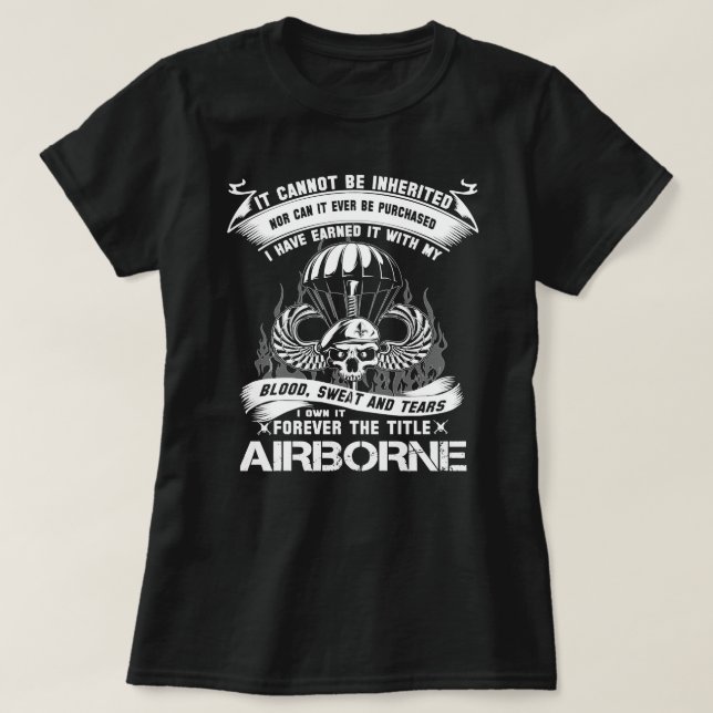 Veteran airborne infantry mom airborne jump wings  T-Shirt (Design Front)