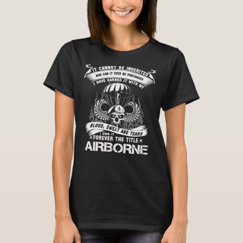 Veteran airborne infantry mom airborne jump wings  T_Shirt