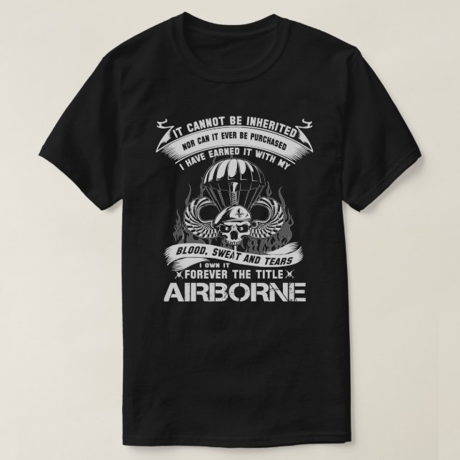 Veteran airborne infantry mom airborne jump wings  T-Shirt (Design Front)
