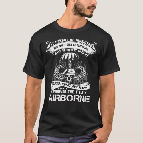 Veteran airborne infantry mom airborne jump wings  T_Shirt