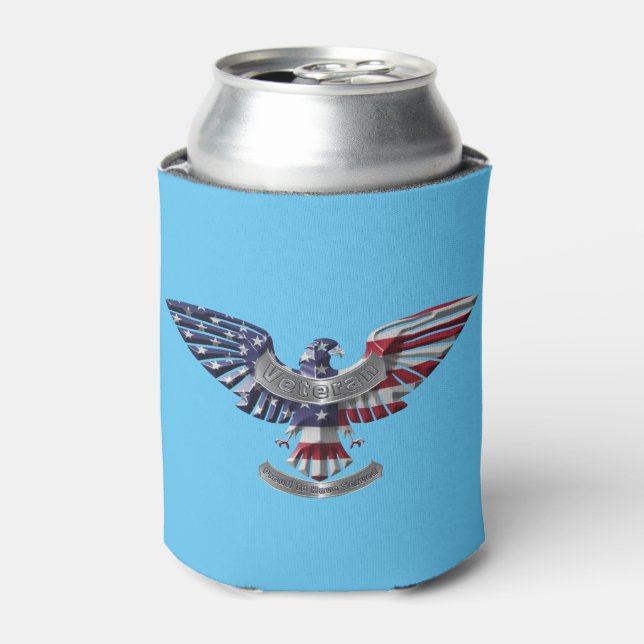 Veteran American Eagle “Proud To Have Served” Can Cooler (Can Front)