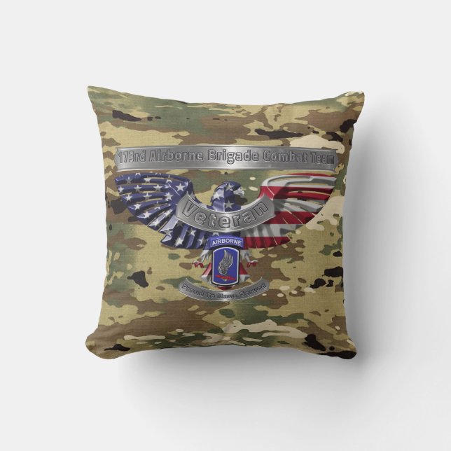Veteran American Eagle “Proud To Have Served” Throw Pillow (Front)