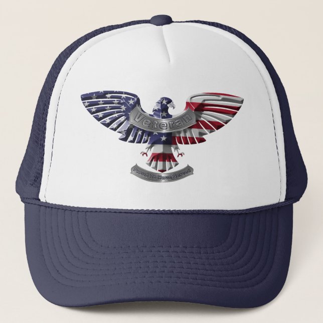 Veteran American Eagle “Proud To Have Served” Trucker Hat (Front)