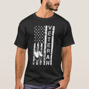 Veteran American Flag Dog Tag Father's Day Militar T-Shirt
