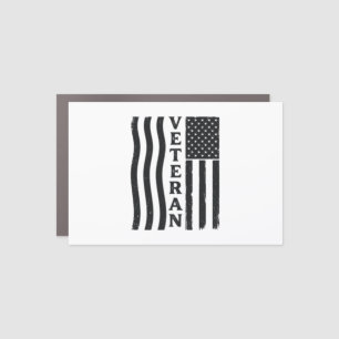 Veteran American Flag Vintage Vector Shirt Design_ Car Magnet