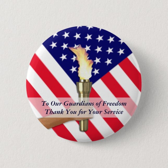 Veteran and Active Duty Military Thanks Button (Front)