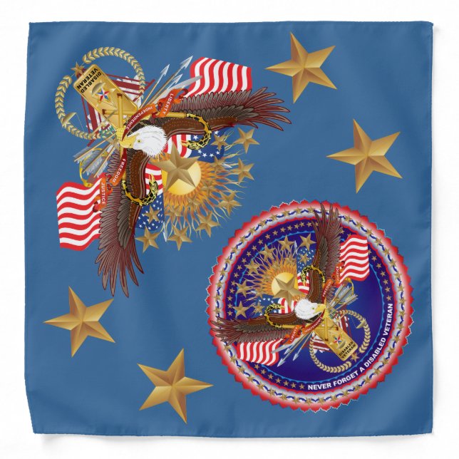 Veteran Banadana Disabled Vet. View About Design Bandana (Front)