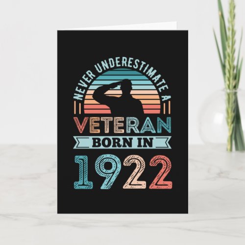 Veteran born 1922 100th Birthday Military Gift Card