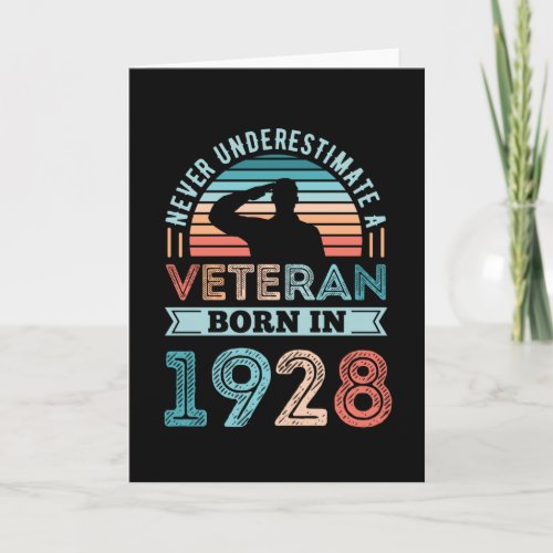 Veteran born 1928 100th Birthday Military Gift Card