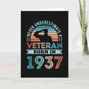 Veteran born 1937 90th Birthday Military Gift Card