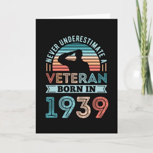 Veteran born 1939 90th Birthday Military Gift Card