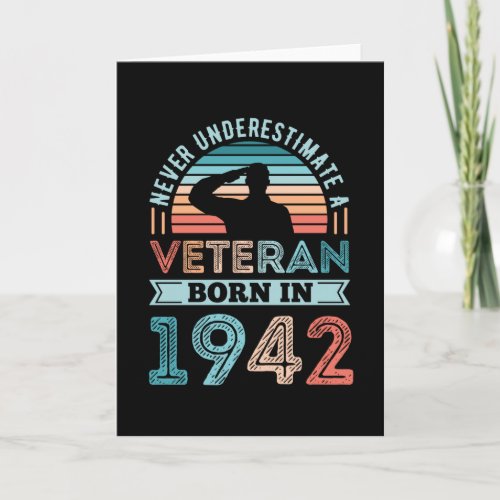 Veteran born 1942 80th Birthday Military Gift Card
