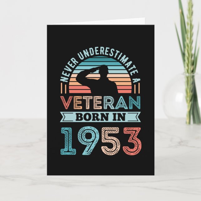 Veteran born 1953 70th Birthday Military Gift Card (Front)