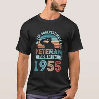 Veteran Born In 1955 70Th Birthday Military Gifts T-Shirt